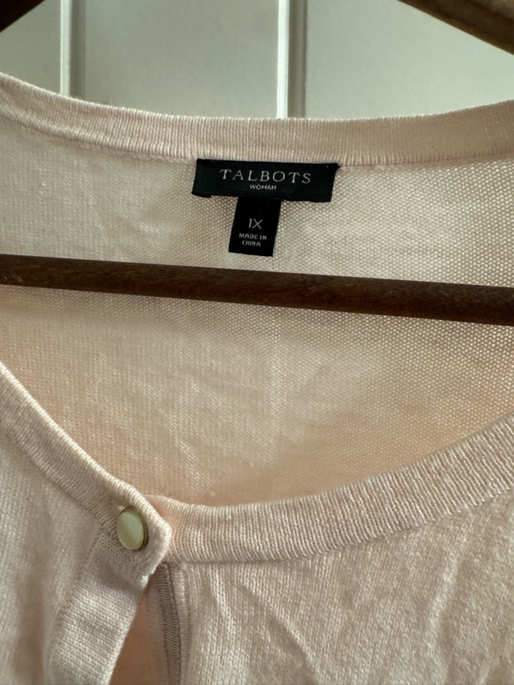 Talbots Light Pink Button-Front Lightweight Cardigan - Picture 2 of 5